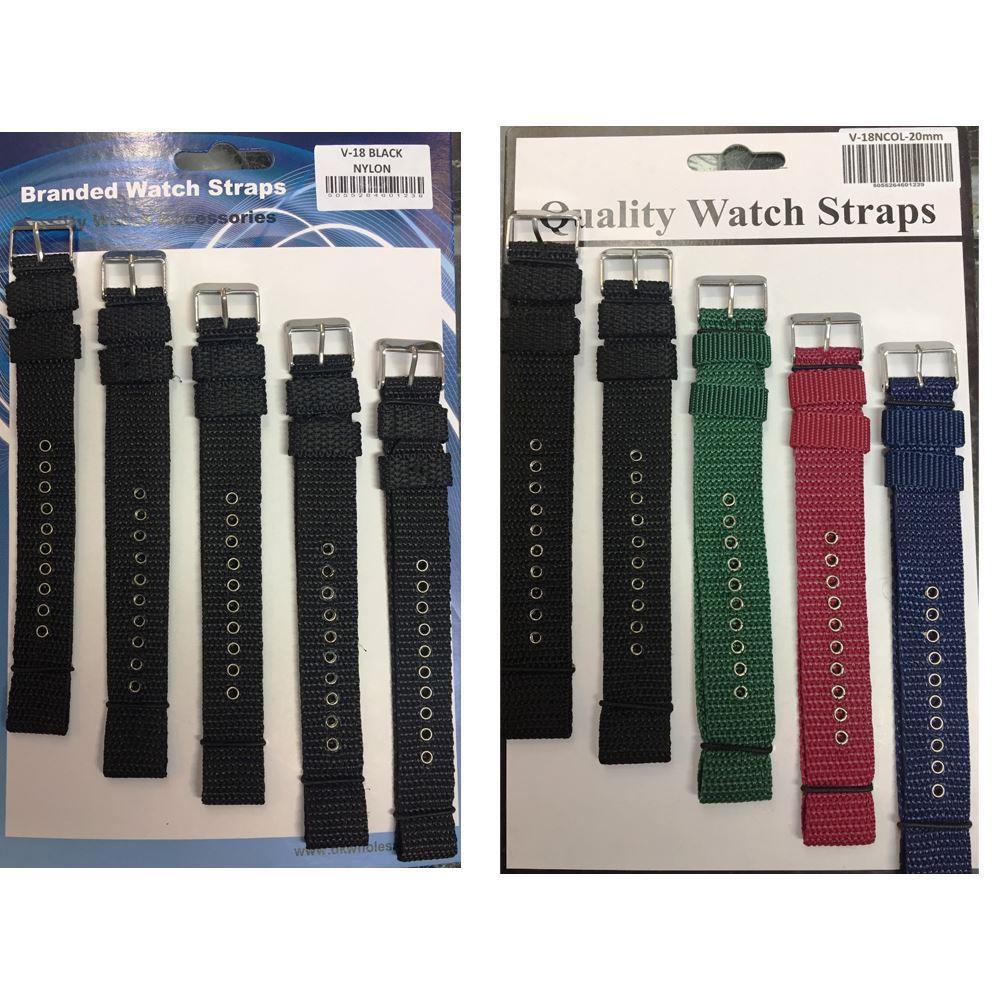 Nylon fabric watch strap 5pk