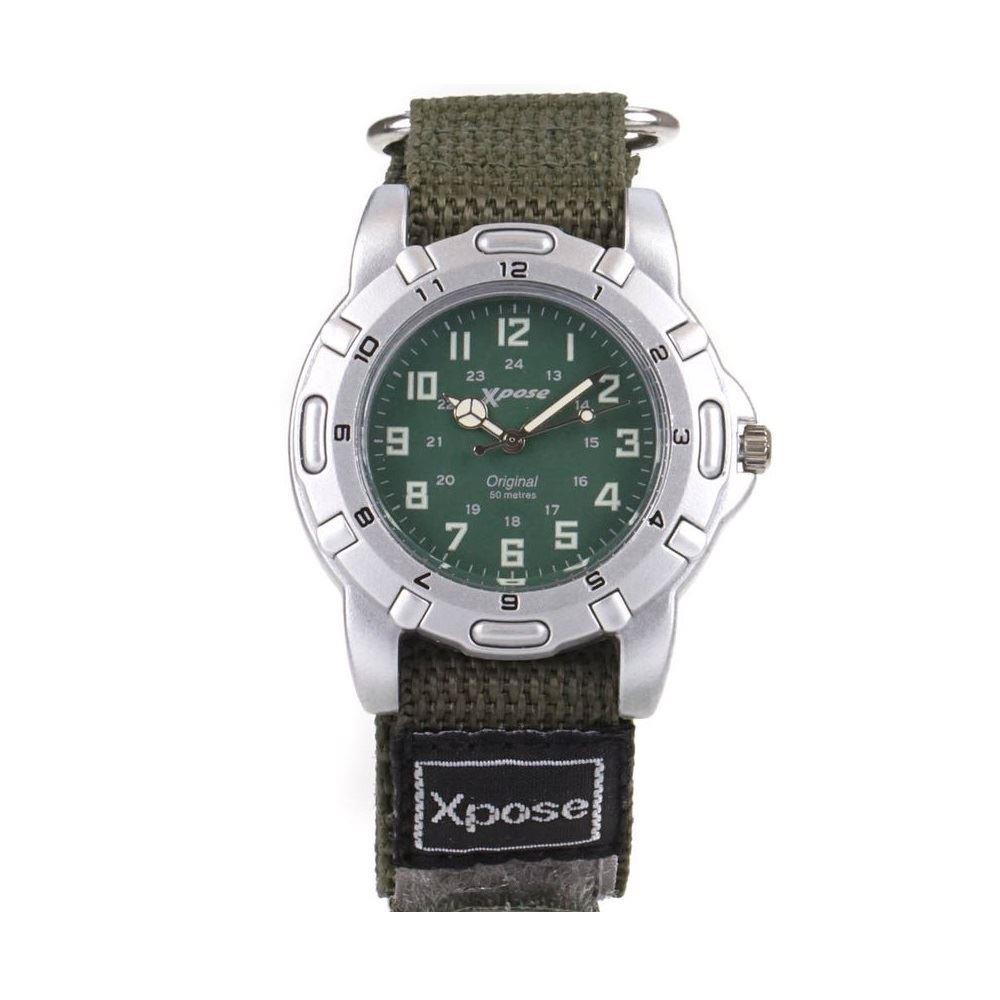 Sekonda Xpose Mens Velcro Strap Green Dial Watch 3008