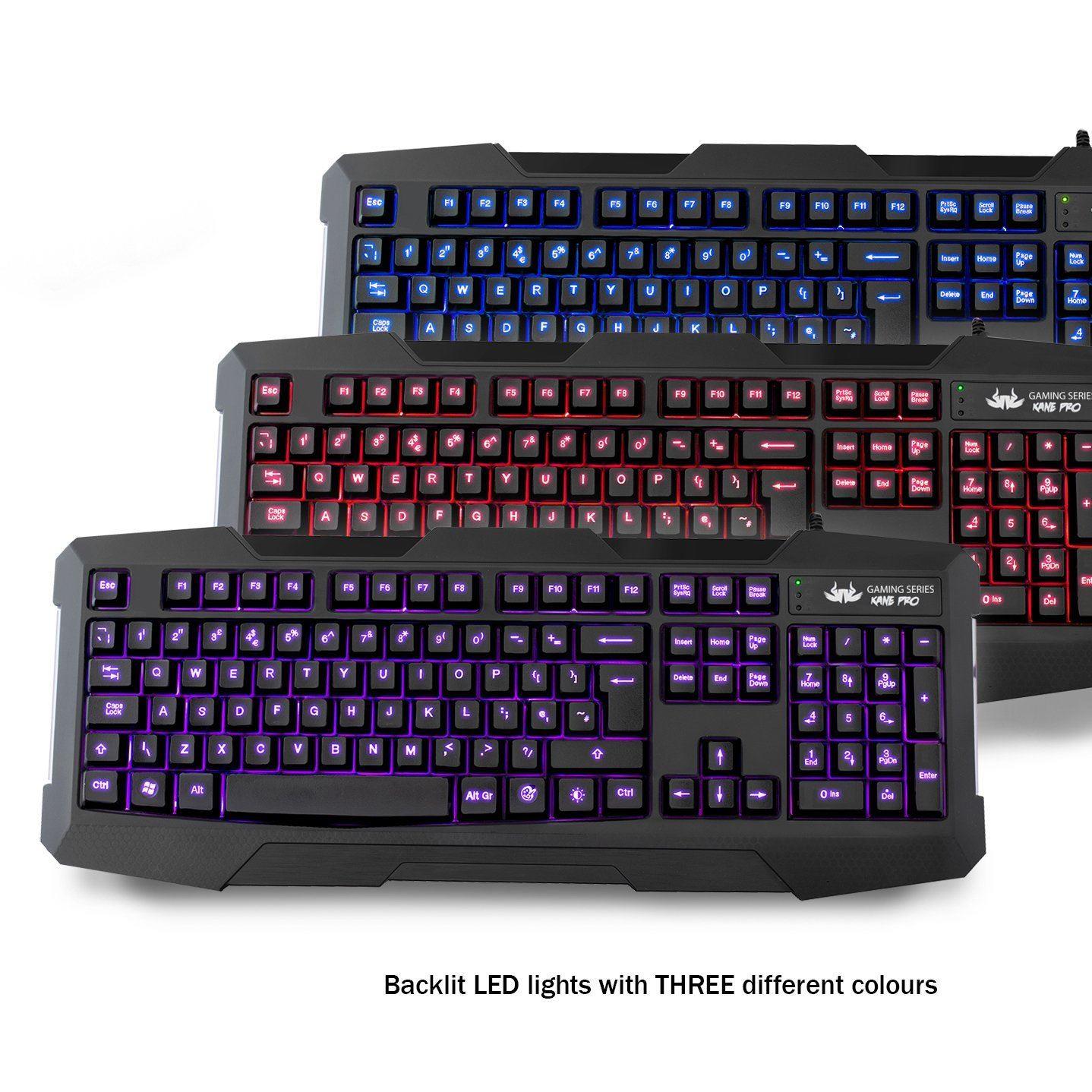 Sumvision LED Gaming Keyboard LED Gaming Mouse Gaming Headset Headphone Gaming Mouse Mat Pad Kane Pro Edition 4