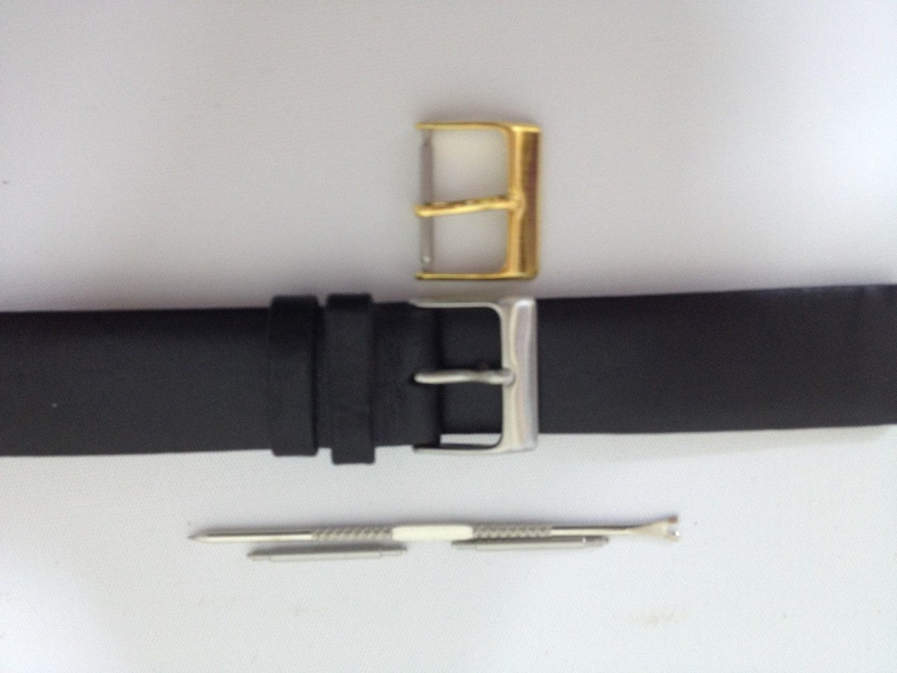 Mens Black Watch Strap Croco Genuine Leather Gold/silver Buckle 16mm Blc16mr