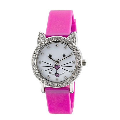 Tikkers Girls Children white Dial Analogue Display Purple silicone Strap Watch TK0107 NEEDS BATTERY