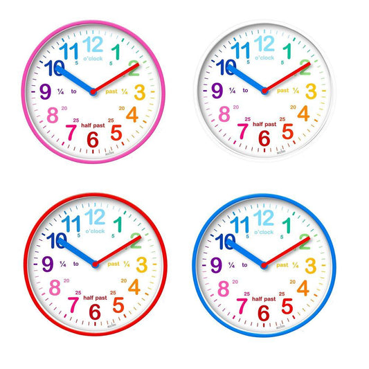 Acctim Wickford Childrens Wall Clock in Pink/White/Red/Blue