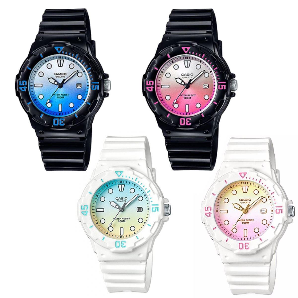 Casio Children's Analogue Pink White Face Resin Strap Watch - LRW-200H-4EVDR