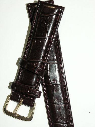 Watch Dark Brown Strap 18mm for leather strap watches 507G
