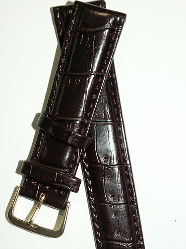 Watch Dark Brown Strap 22mm for leather strap watches 507G