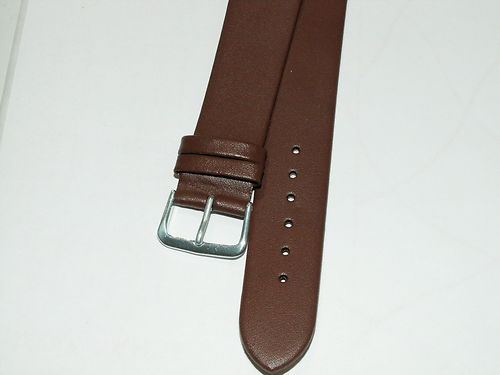 Simple Brown Watch Strap 22mm (Silver)