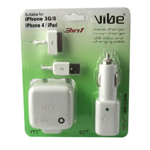 Mains Charger USB and in Car Charger for iPhone and iPod