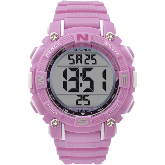 Sekonda Ladies Digital Pink Resin Strap Watch 1763