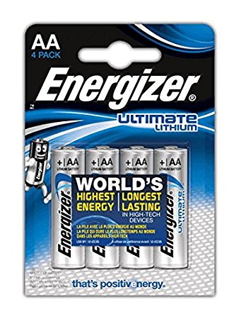 Energizer LR6 AA Lithium Battery pk of 4