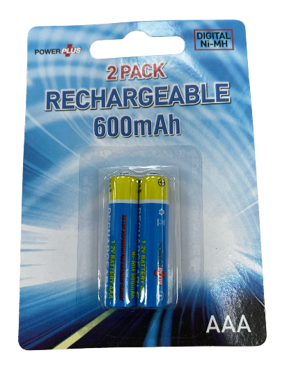 Powerplus AAA 2 Pack 600mAh Rechargebale Batteries