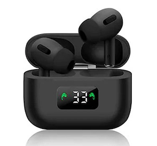 True Wireless Headset with LED Display Black