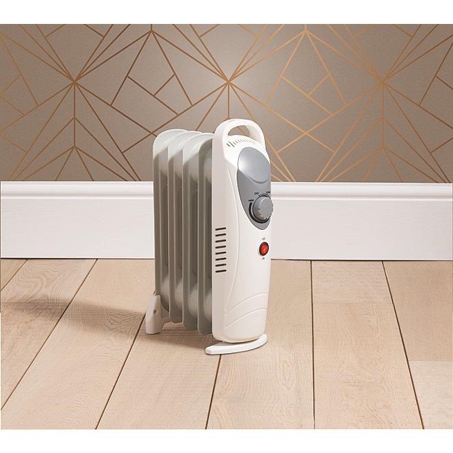 Fine elements 5 Fin 650w Oil Filled Radiator Heater - HEA1422