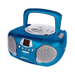 Groov-e Boombox - Portable CD Player with Radio - Blue GVPS713