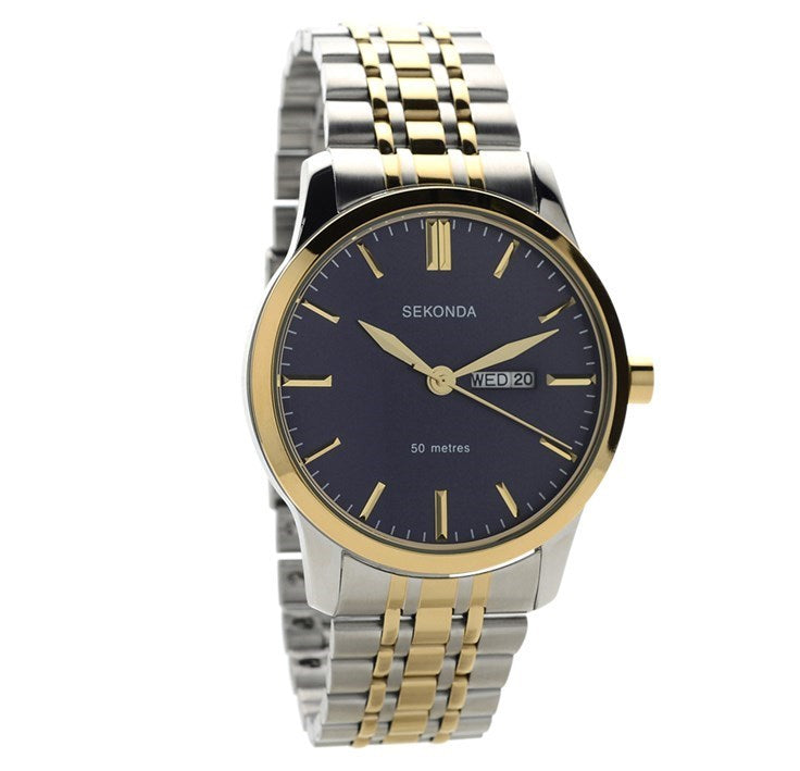 Sekonda Mens Two tone Day/Date Bracelet Watch 1667