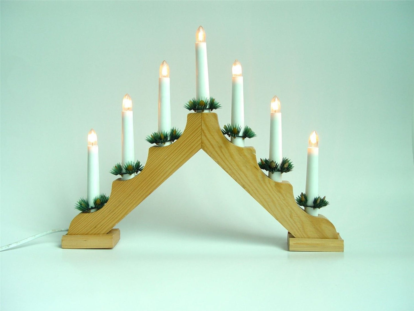 Pine Wooden Candle Bridge light 7 Bulb arch bridge window decorative 70730