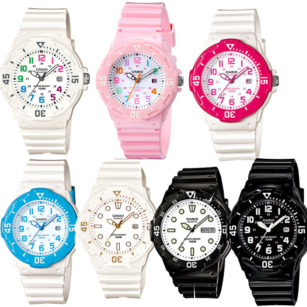 Casio Ladies Rubber Strap Coloured Dial Casual Sports Watch LRW-200H