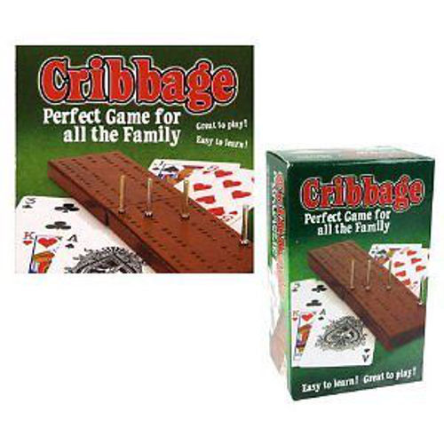 Toyrific Wooden Cribbage Board & Playing Cards, Traditional Card Game Set, Family Games- TY4412