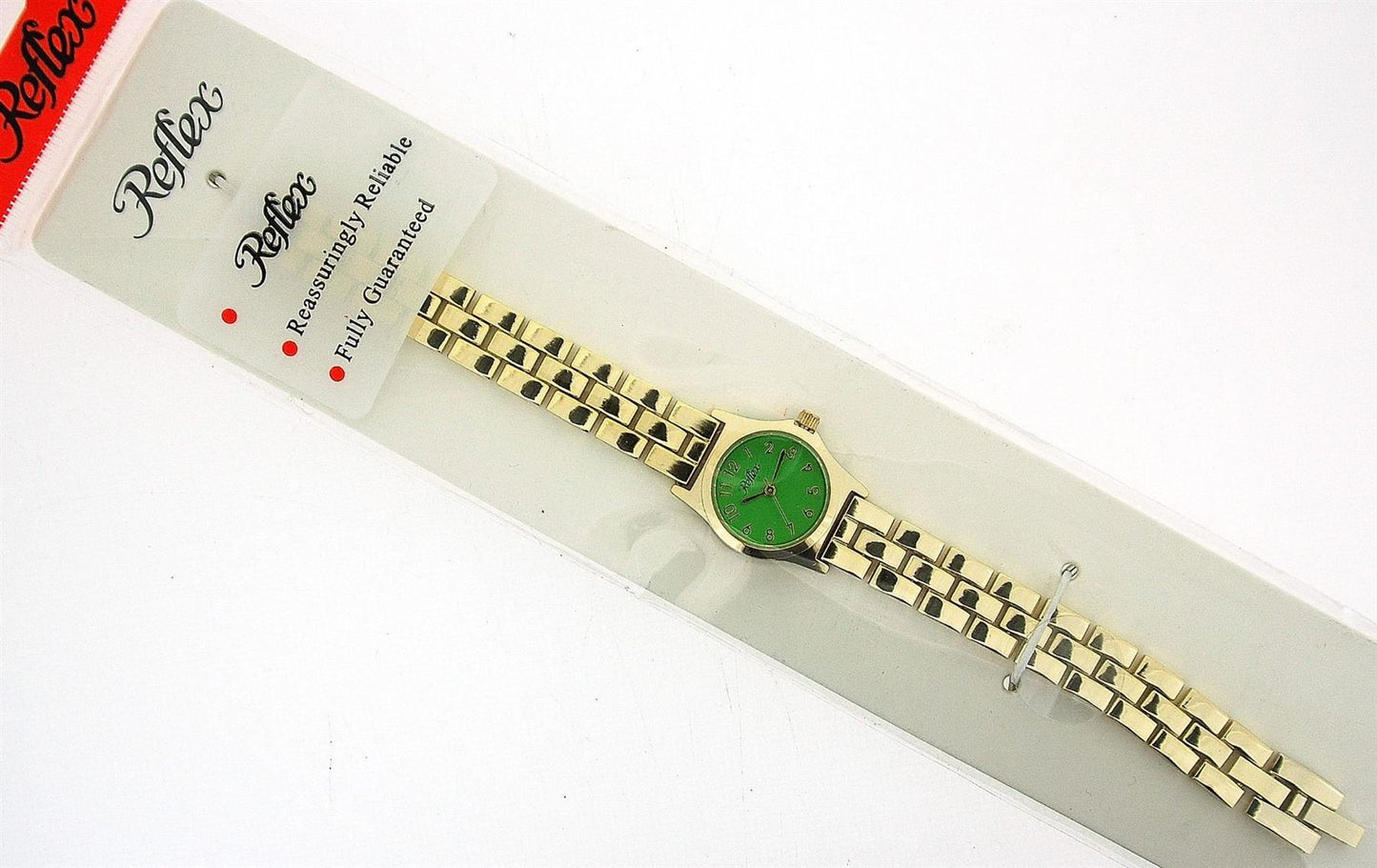 Reflex Ladies Metal Analogue Green Dial & Yellow Tone Metal Bracelet Strap Watch LB106 - Needs Battery