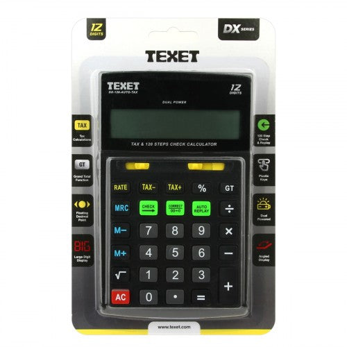 Texet 12 Digit Desktop Calculator Cool Grey