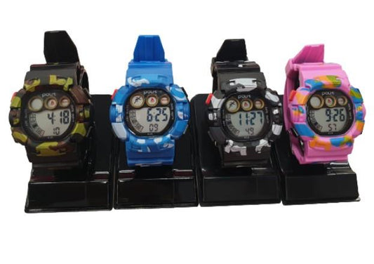 Polit Army Children Boys Sports Digital Waterproof Small Face assorted stlyes and colours varied watch