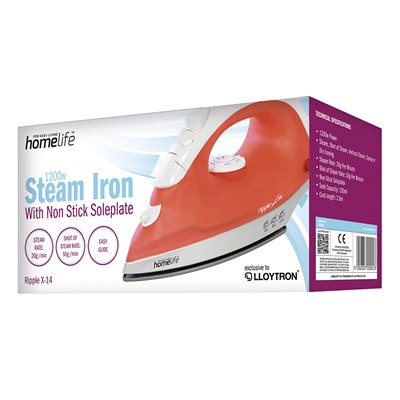 HomeLife 'Ripple X-14' 1200w Steam Iron - Non-Stick Soleplate