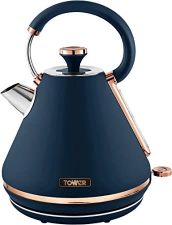 Tower Cavaletto Blue/Rose Gold Kettle & 4 Slice Toaster Combo