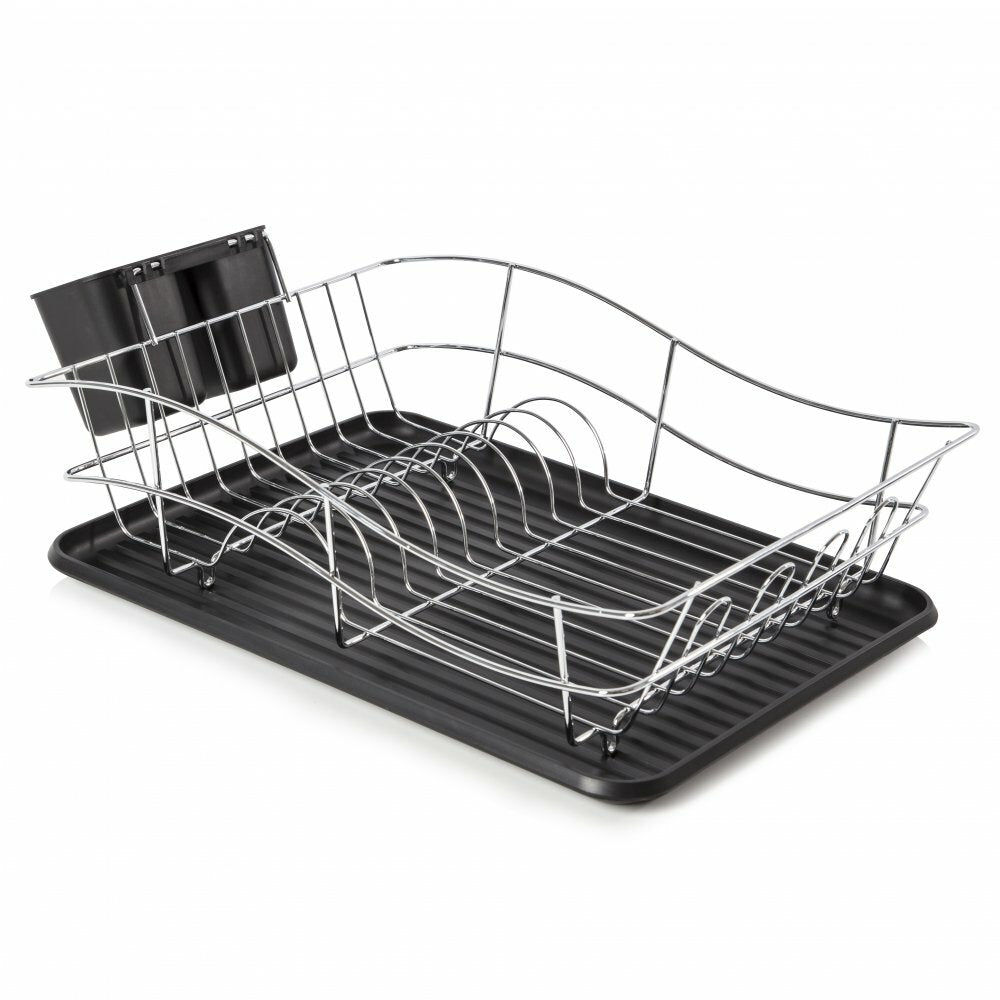 Tower Dish Rack with Tray Black