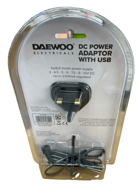 Daewoo 2250mA Adaptor with USB