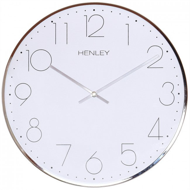 Henley Round 30cm Metal Wall Clock Silver HCW001.1