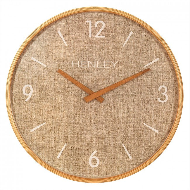Wooden Textured Weave Wall Clock HCW014-Brown