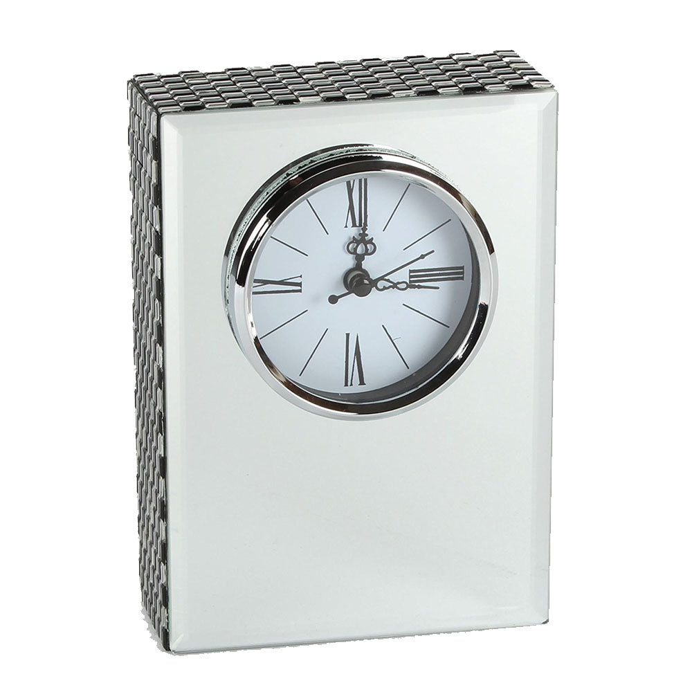 Widdop Hestia Glass Mirror Rectangle Mantel Clock HE889