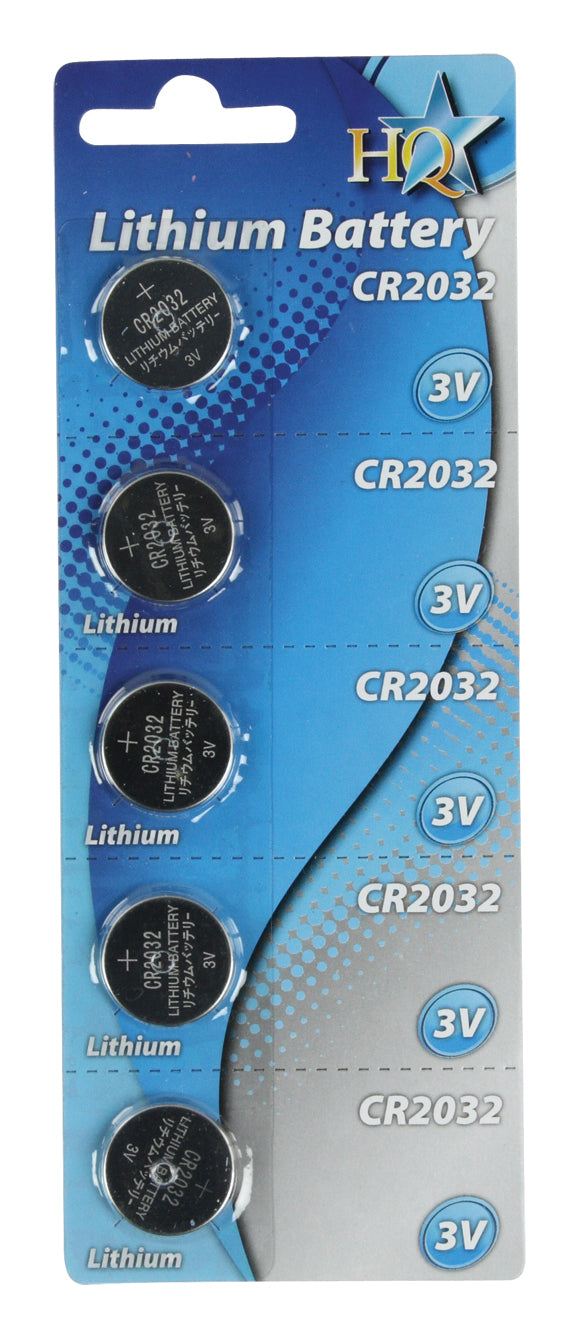 HQ CR2032 Lithium Batteries 3Volts - 5 Pack