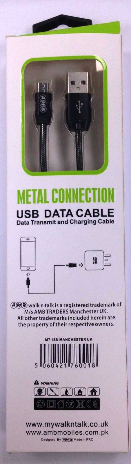 USB Data Cable Metal Connection Data Transmit & Charging Cable