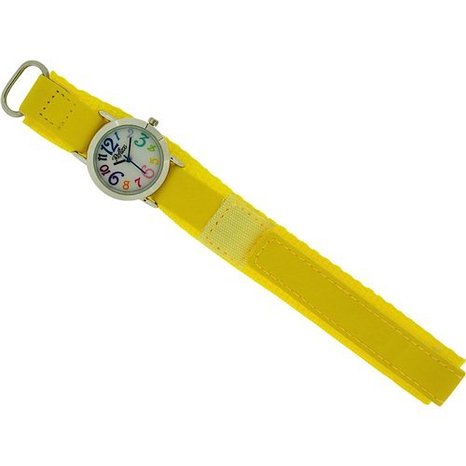 Reflex Boys Girls Kids Yellow Colourful Velcro Fabric Strap Watch KID-0077