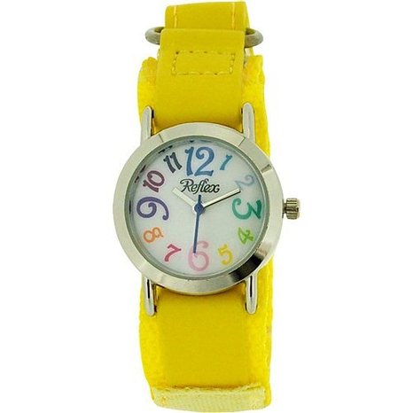 Reflex Boys Girls Kids Yellow Colourful Velcro Fabric Strap Watch KID-0077