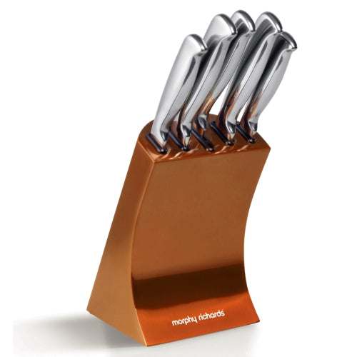 Morphy Richards Accents 5 Piece Knife Block Copper 46294