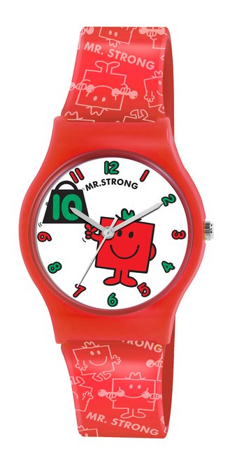 Mr Mens Boy's Quartz Watch With White Dial And Red Pu Strap Lm0006