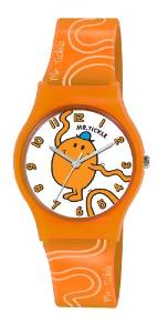 Mr Mens And Little Miss Girl's Orange Pu Strap Watch Lm0007