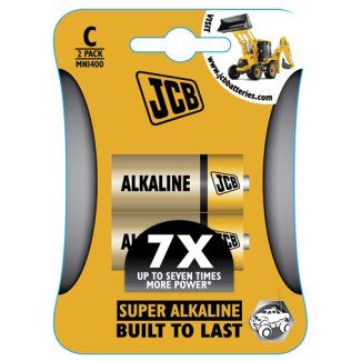 JCB C Size LR14 Super Alkaline Batteries 2 Per Card - Box of 10