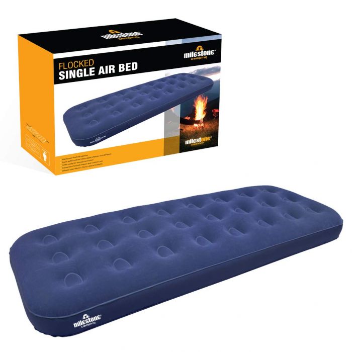 Single Flocked Airbed 191 x 73 x 22cm