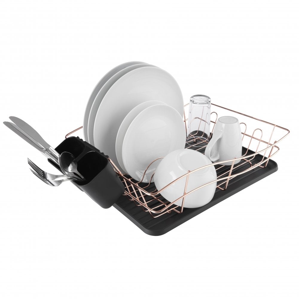 Tower Dish Rack with Tray Rose Gold