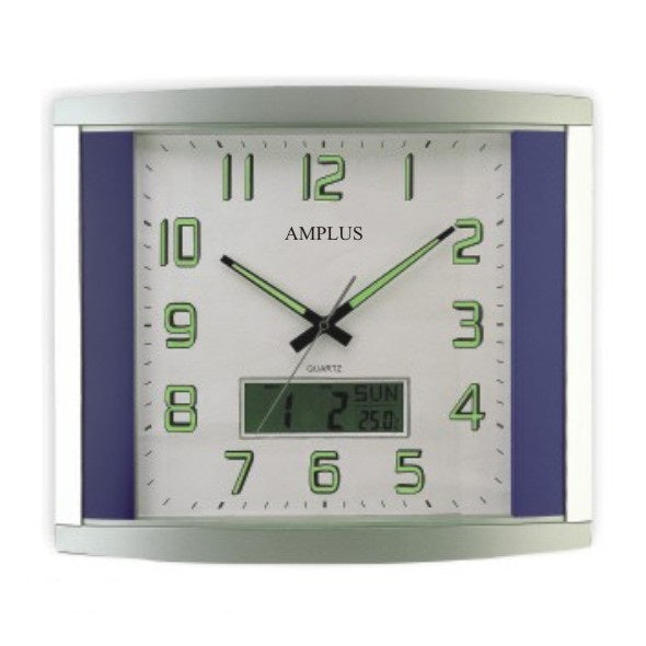 Amplus Digital/analogue Wall clock with sweep movement PW041