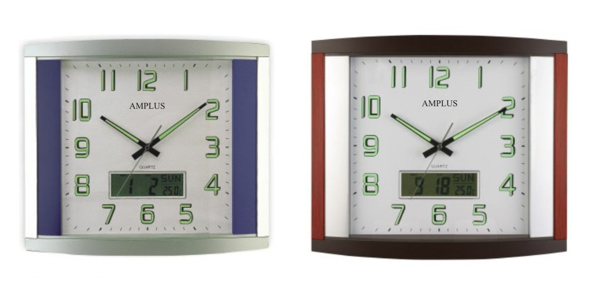 Amplus Digital/analogue Wall clock with sweep movement PW041