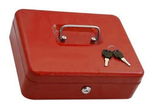 DSL 8" Red Metal Cash Box Supplied with 2 Keys-1764
