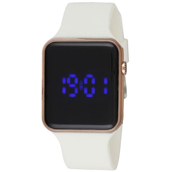 Ravel LED Watch White / Rose Gold RLED.44