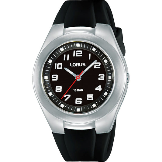 Lorus Children's Black dial With Black Silicone Strap Watch RRX75GX9