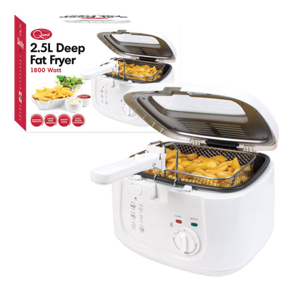 Quest 2.5L Deep Fryer With Removable Lid - 1800w White 35130