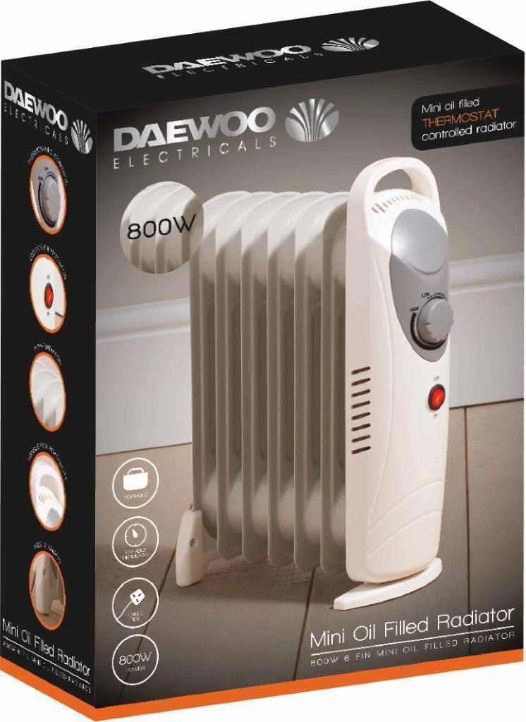 Daewoo 800w Oil filled Radiator – DK Wholesale Ltd