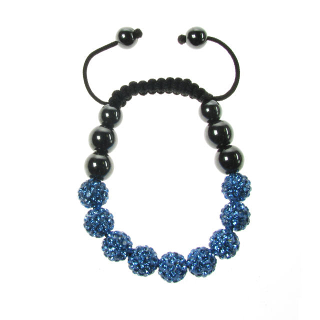 Beautiful Shamballa Type Bracelet Crystal Dymonttee Ball Sky Blu