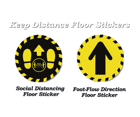 Social distance floor stickers